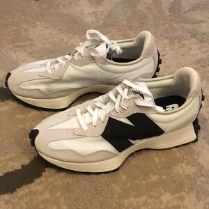 New Balance 327 Sea Salt with Black and White